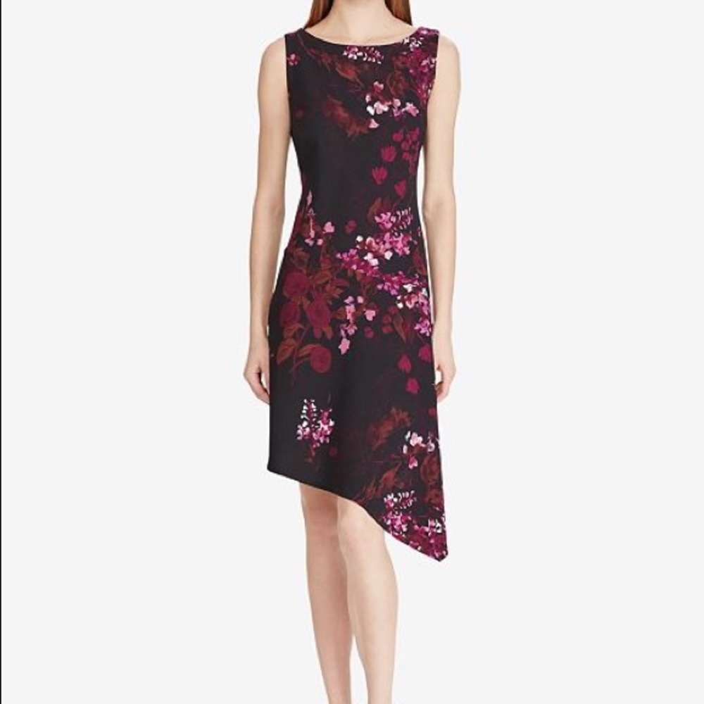 ✅American Living Asymmetrical Floral Crepe Dress NWT